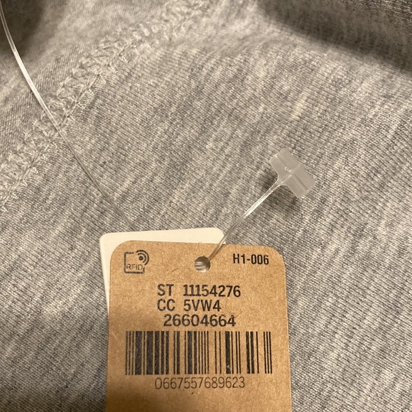 NWT Pink Cotton High Waist Full Length Legging - Heather Charcoal/Azure Sky Strp - Picture 14 of 14